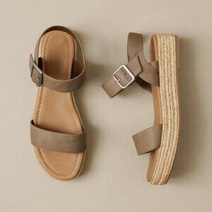 a.n.a Women's Merlin Natural Wedge Brown Espadrille Sandals